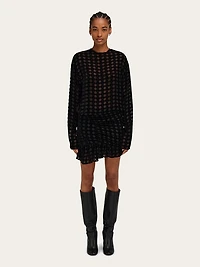 Devoré velvet mini dress