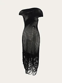 Midi dress with asymmetric drape