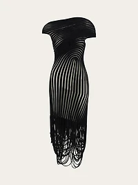 Midi dress with asymmetric drape