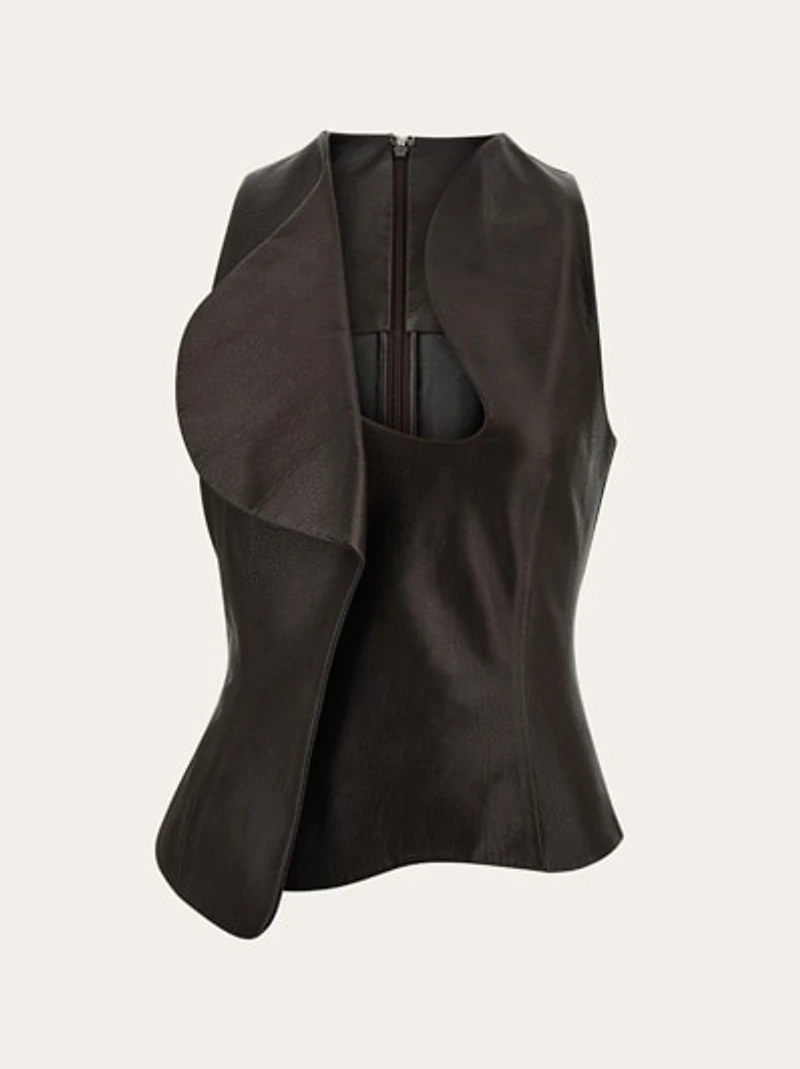 Leather gilet