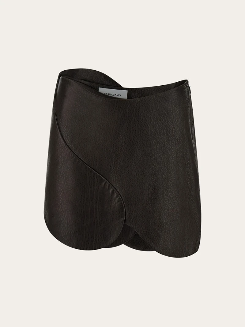 Leather mini skirt