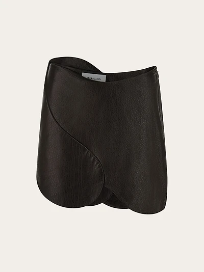 Leather mini skirt
