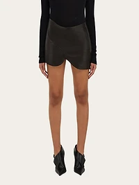 Leather mini skirt