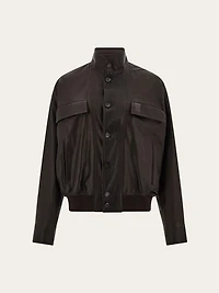 Grainy leather blouson
