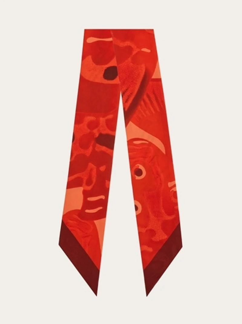 Fish print silk mini bandeau