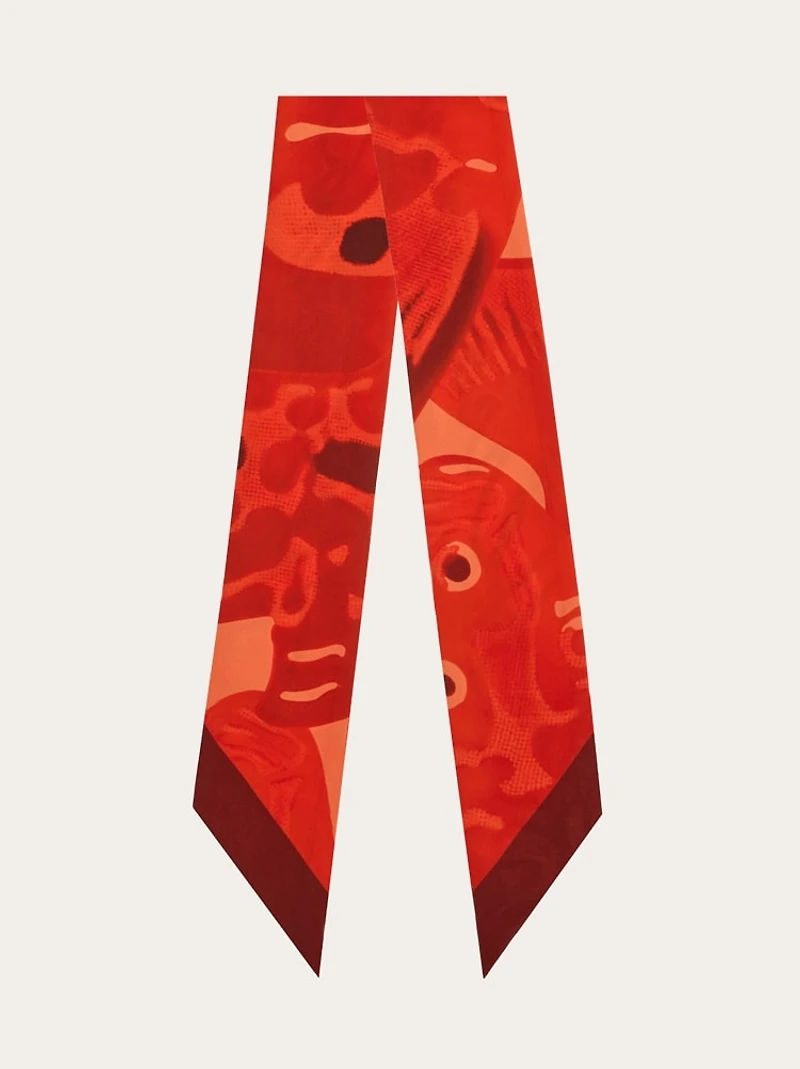 Fish print silk mini bandeau