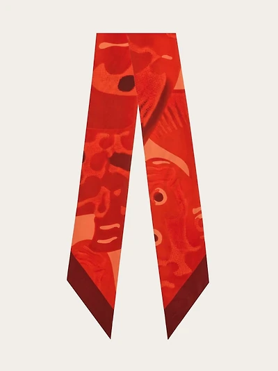 Fish print silk mini bandeau