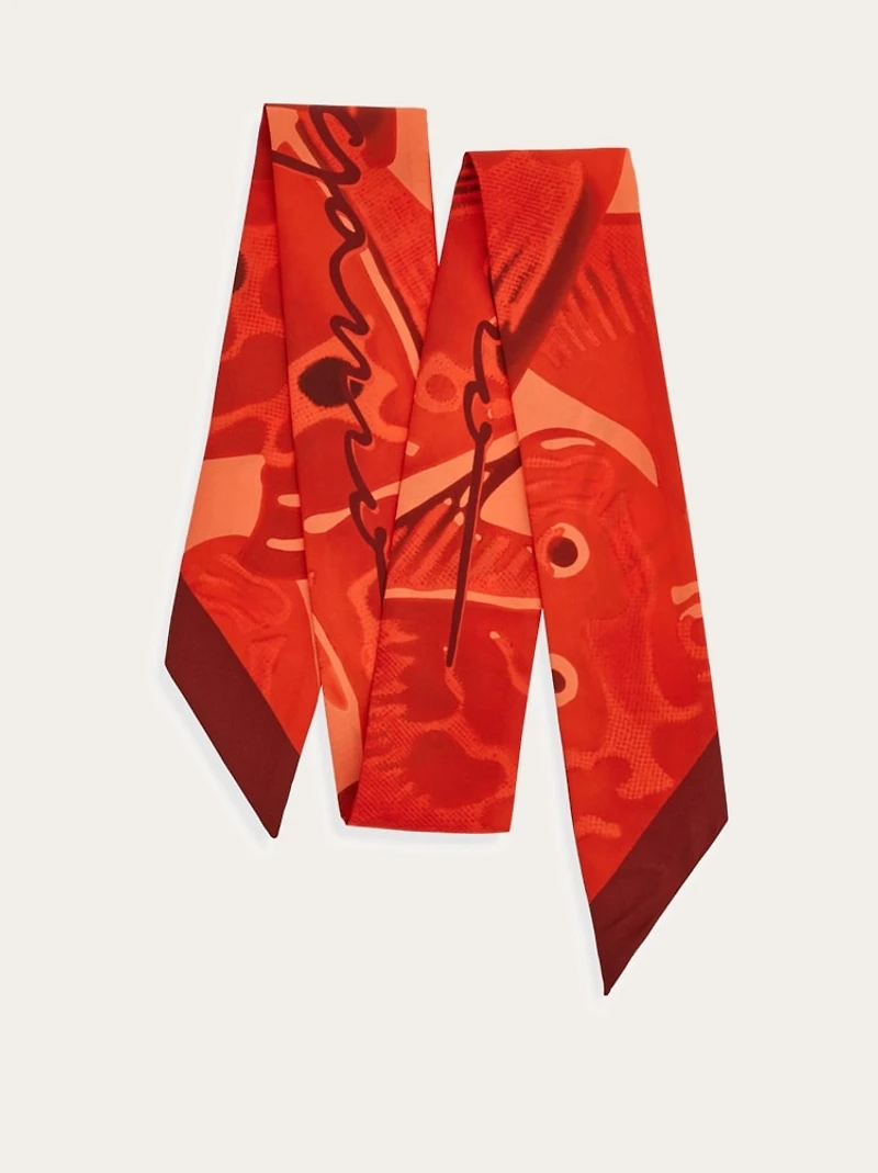 Fish print silk mini bandeau