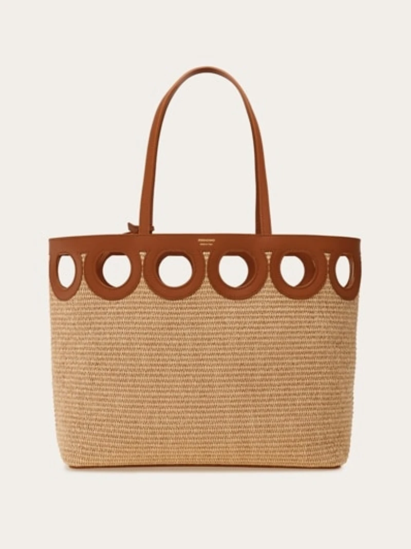 Gancini outline tote bag (L