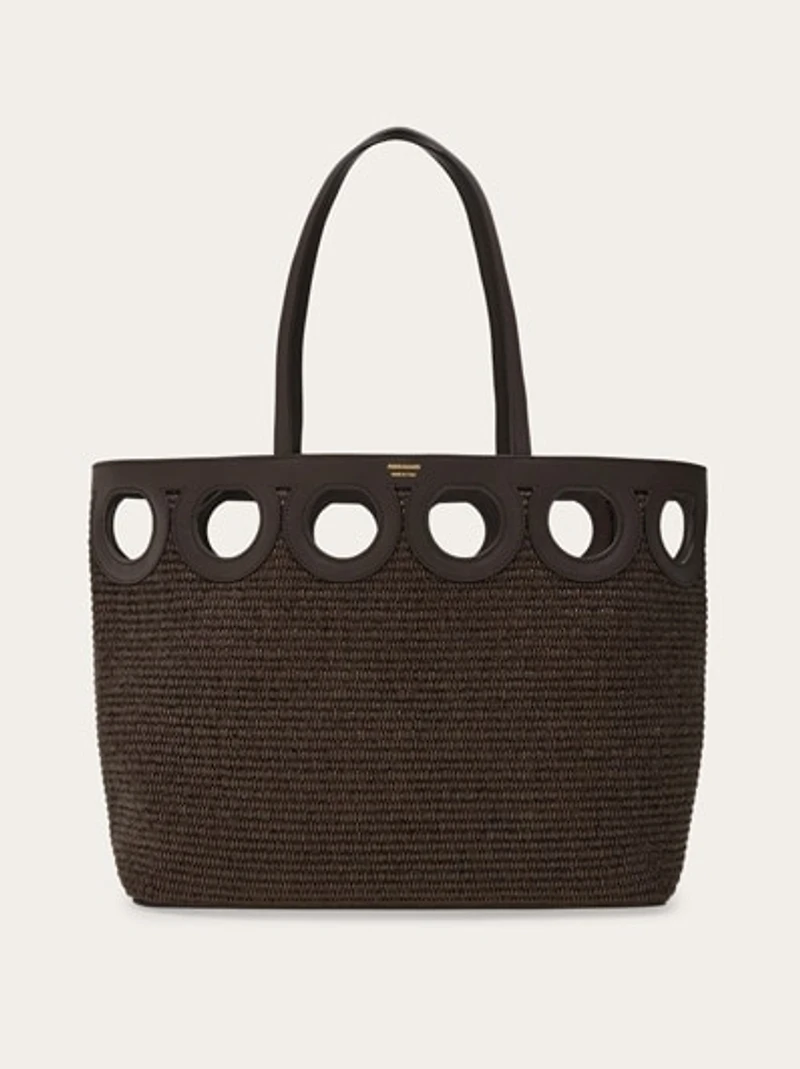 Gancini outline tote bag (L