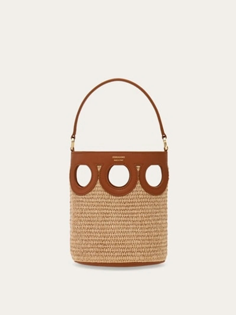 Gancini outline bucket bag (XS
