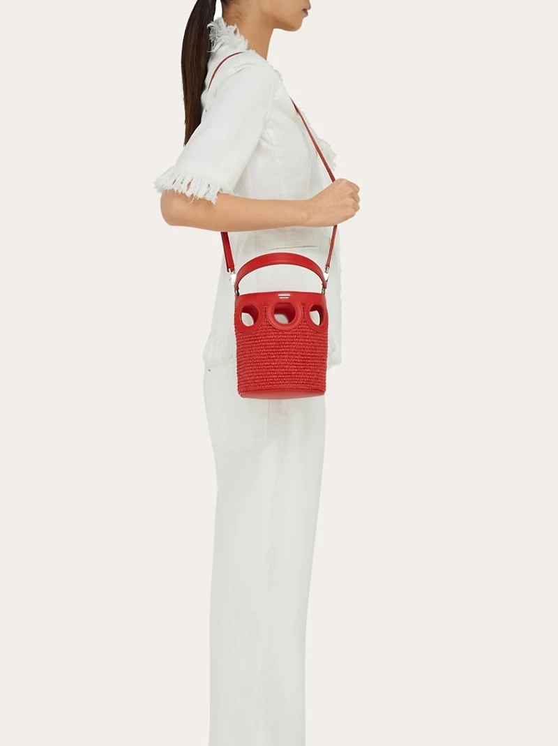 Gancini outline bucket bag (XS
