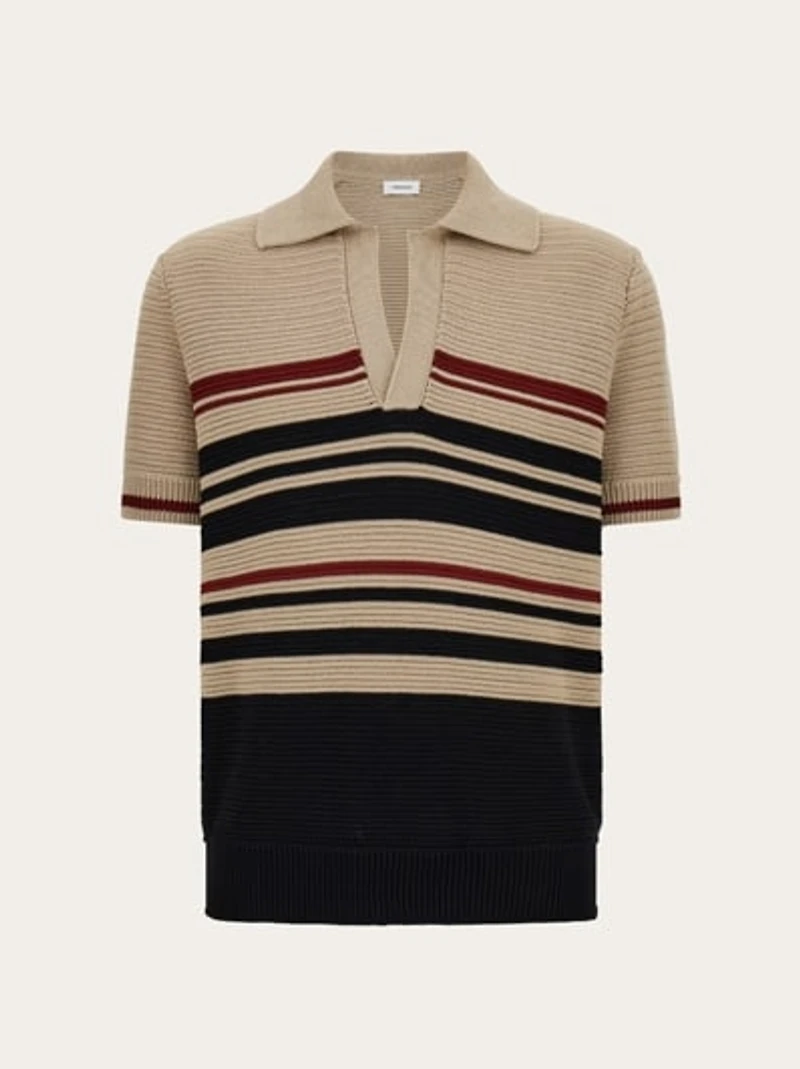 Cotton knit polo shirt