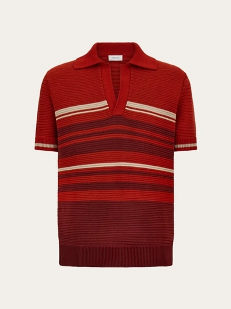 Cotton knit polo shirt