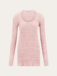 Long-sleeved linen mini dress