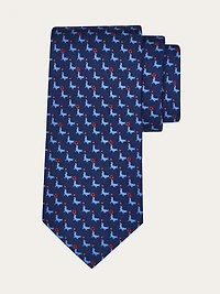 Seal print silk tie