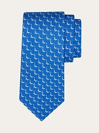 Seal print silk tie