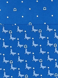 Seal print silk tie