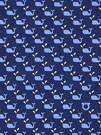 Whale print silk tie