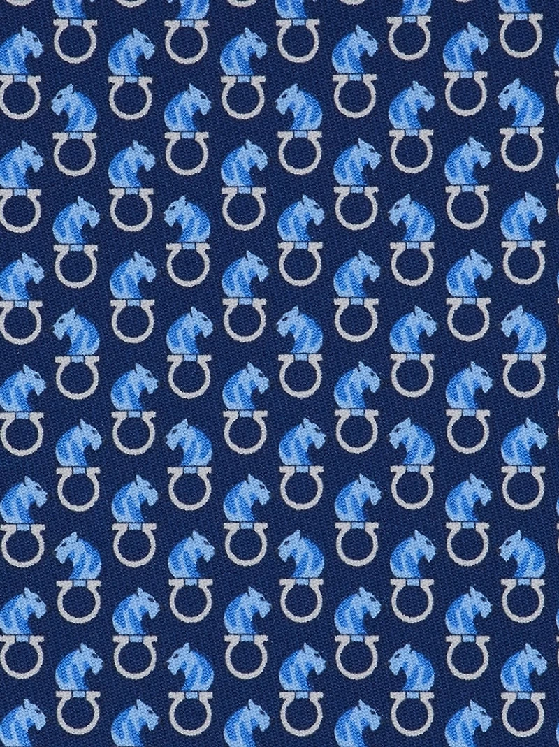 Feline print silk tie