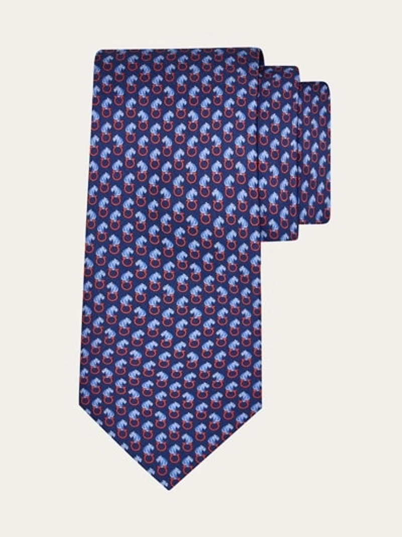 Feline print silk tie