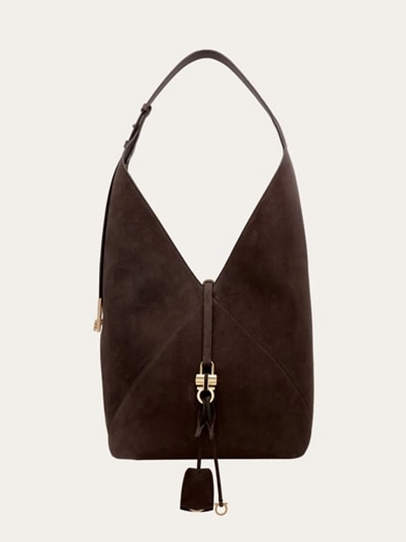 V-shaped hobo bag (L