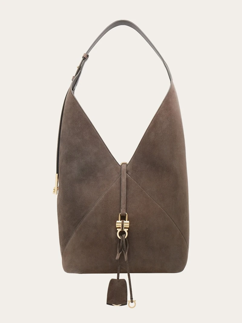 V-shaped hobo bag (L