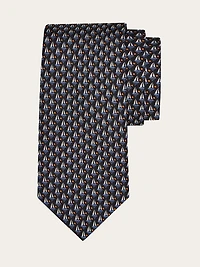 Sailing boat print silk tie