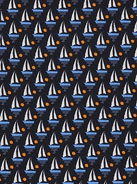 Sailing boat print silk tie