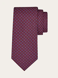 Gancini and hearts printed silk tie