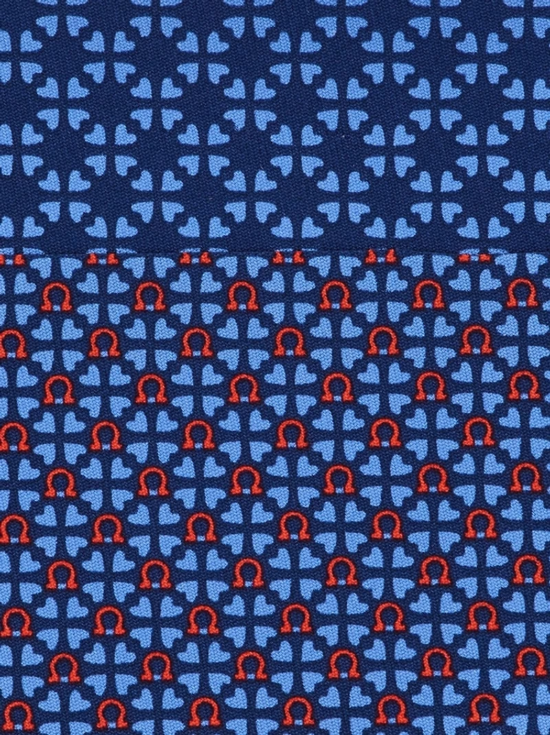 Gancini and hearts printed silk tie