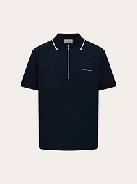 Cotton polo shirt with zip closure
