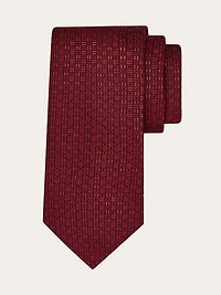 Gancini motif jacquard tie