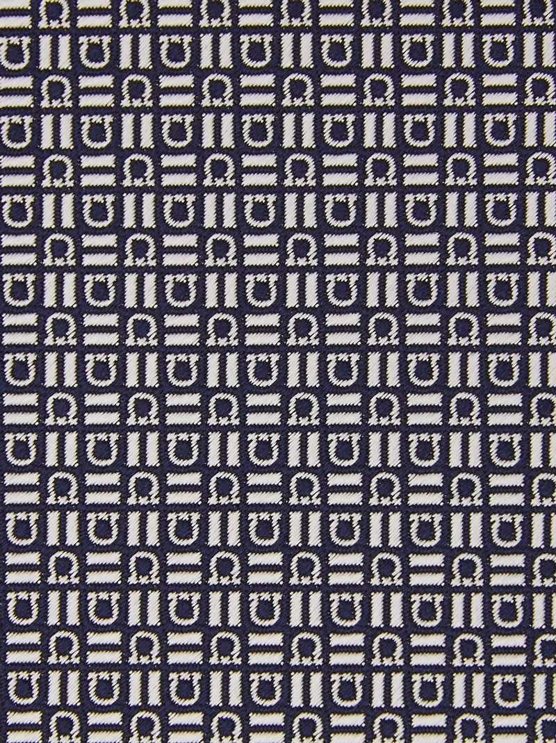 Gancini motif jacquard tie