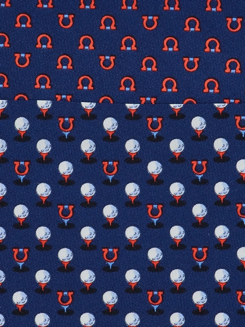 Silk tie with golf and Gancini