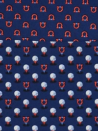 Silk tie with golf and Gancini