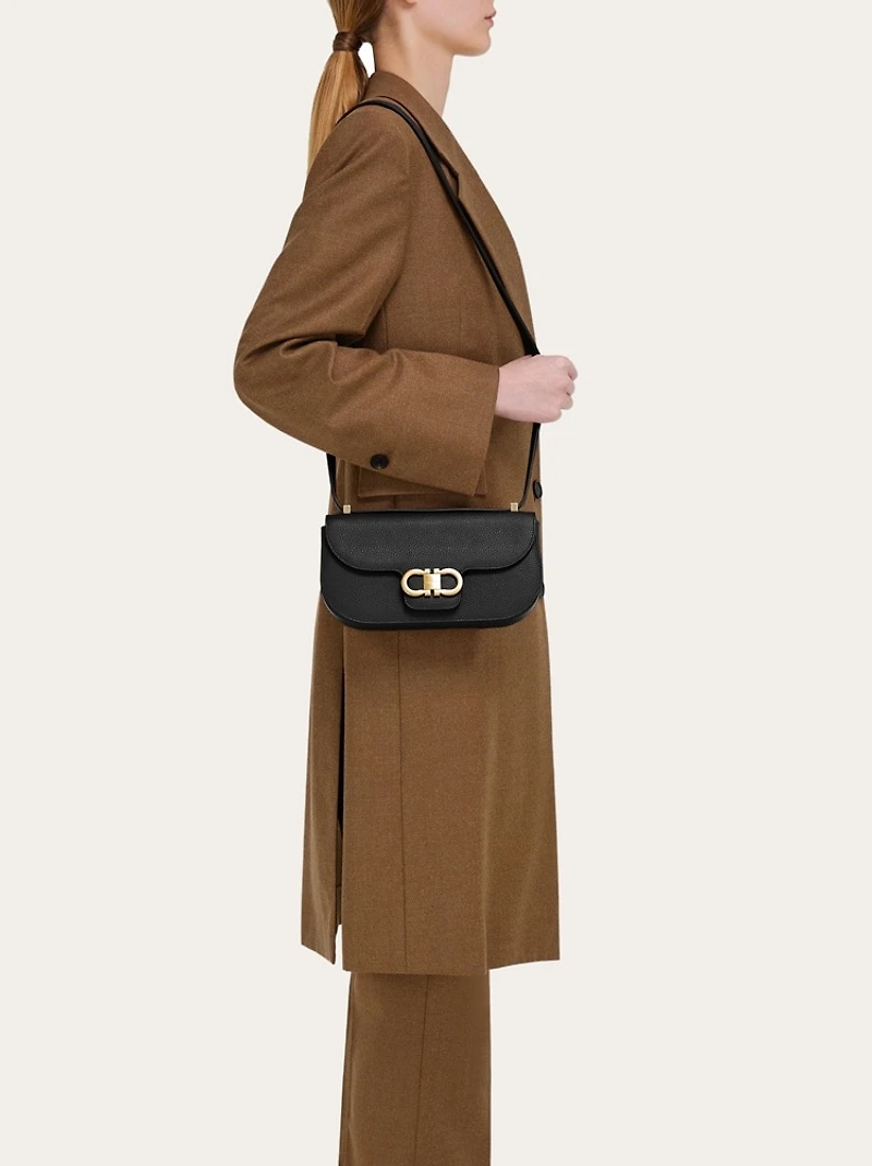Double Gancini mini crossbody bag