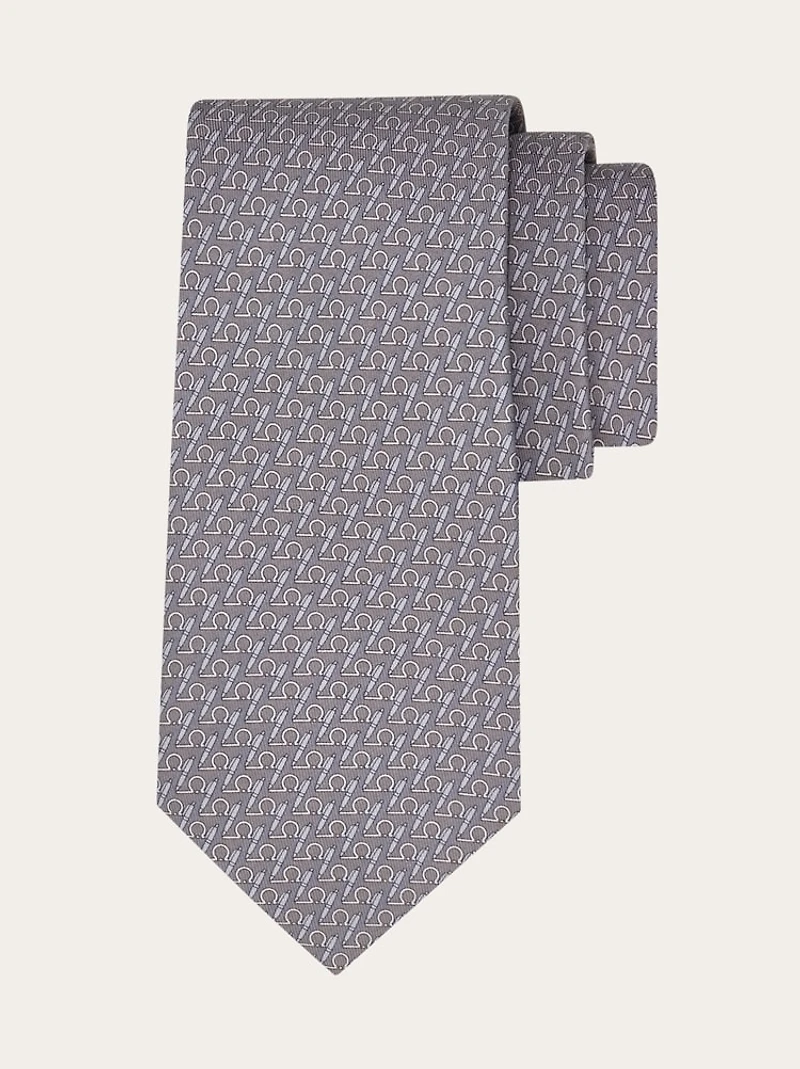 Writer print silk tie