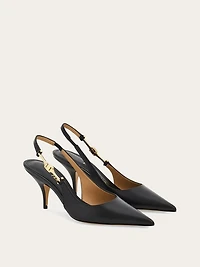 F buckle slingback pump