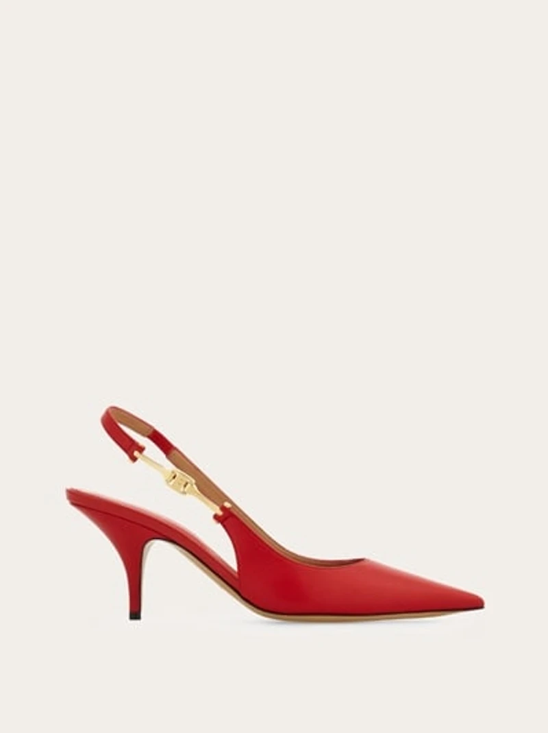 F buckle slingback pump