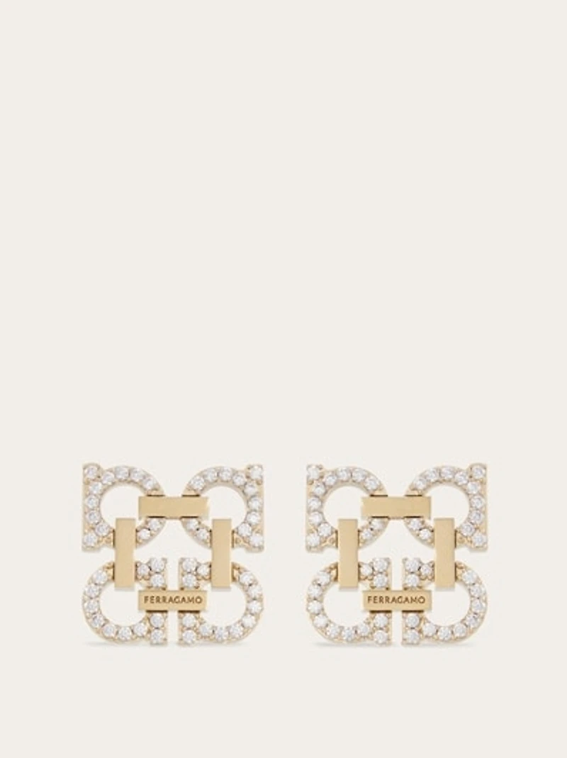 Crystal embellished four Gancini earrings