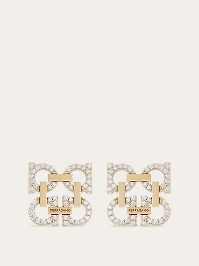 Crystal embellished four Gancini earrings