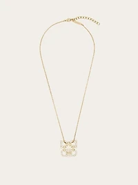 Crystal embellished four Gancini pendant necklace