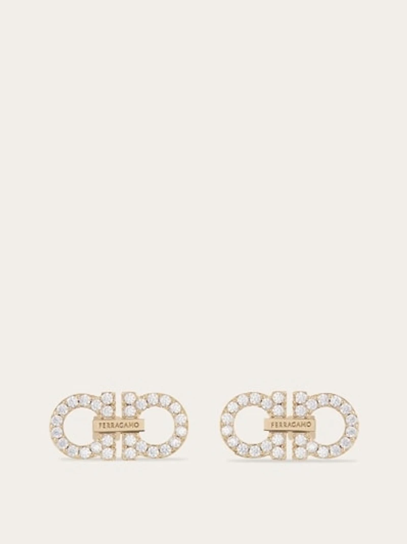 Double Gancini crystal embellished earrings
