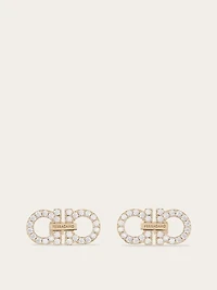 Double Gancini crystal embellished earrings