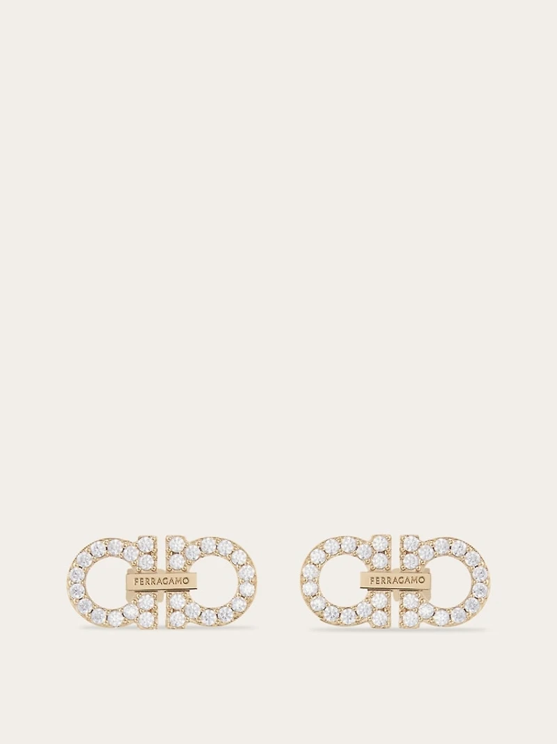 Double Gancini crystal embellished earrings