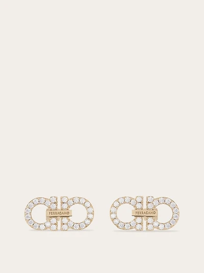 Double Gancini crystal embellished earrings