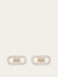 Double Gancini crystal embellished earrings