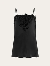 Silk top with lace detail