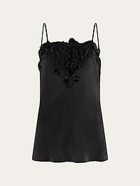 Silk top with lace detail